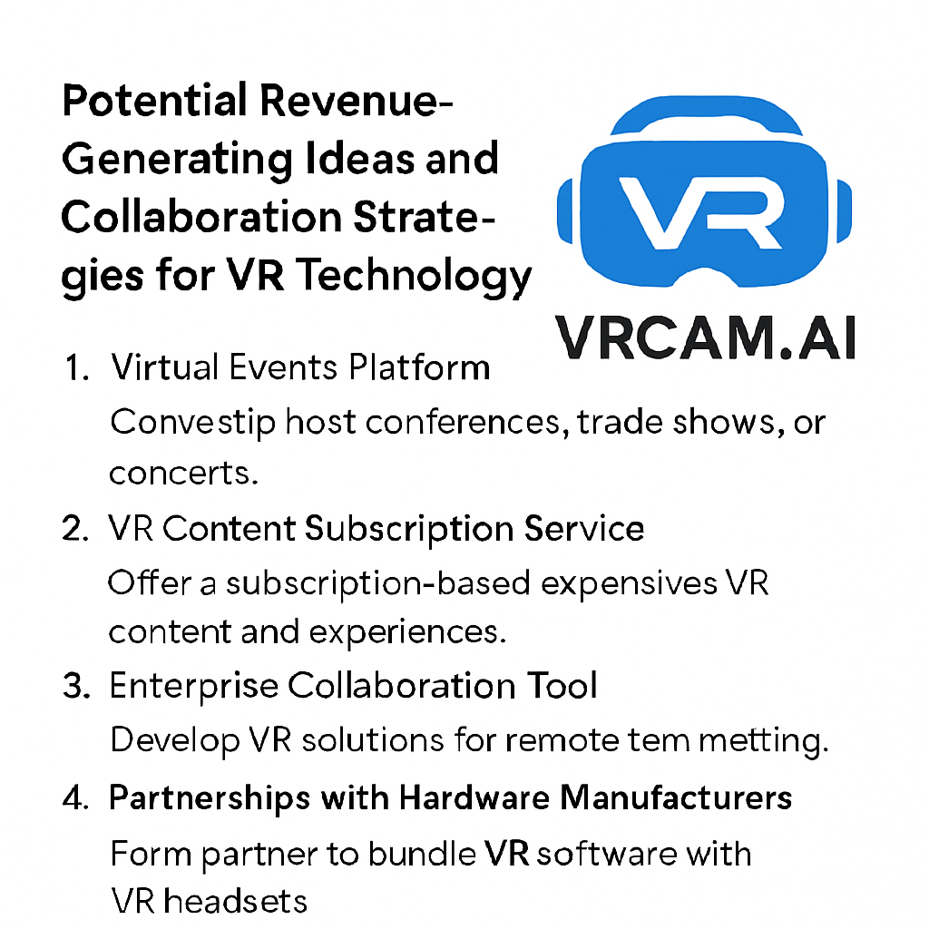VRCAM.AI revenue-generating ideas and collaboration strategies